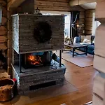 Log With Views Of Jotunheimen Mountains